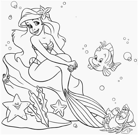 Sirenita Con Pescado Para Colorear Imprimir E Dibujar Dibujos