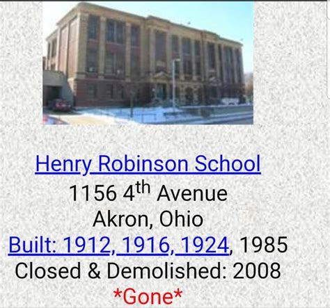 Robinson Elementary School East Akron Ohio Akron Ohio Ohio Akron