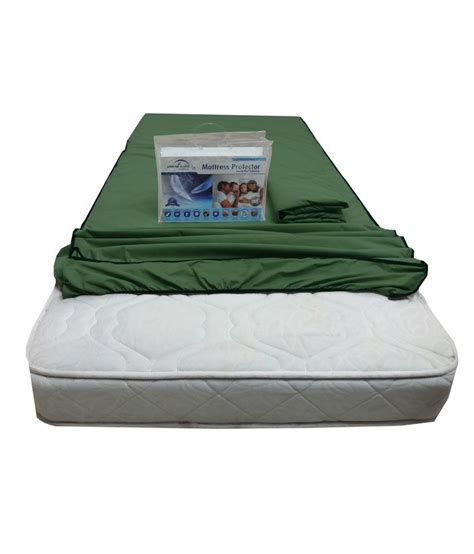 This thin, waterproof mattress protector prevents liquids from passing through, keeping your mattress fresh and free from stains. Dream Care Queen Size Green Waterproof & Dustproof ...