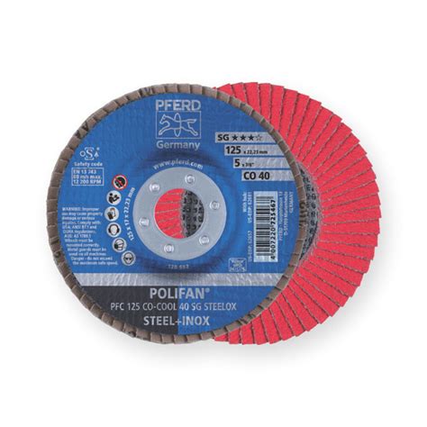 Polifan Strong Flap Disc Sgp Cool Ceramic Steel Inox Pfc 125 Co 40