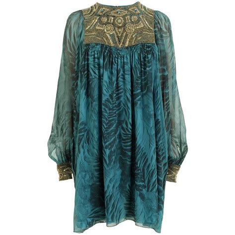 Matthew Williamson Georgette Embroidered Yoke Silk Dress Found On