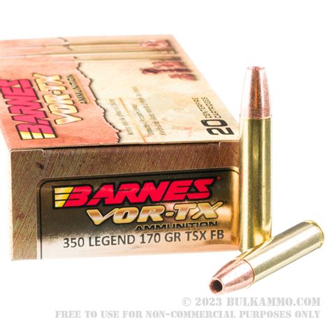 20 Rounds Of Bulk 350 Legend Ammo By Barnes 170gr Tsx Fb