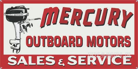 Mercury Outboard Motors Authorized Dealer Marine Watercraft Old Sign R