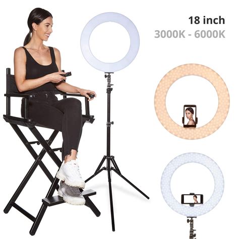 Inkeltech Ring Light 18 Inch 60 W Dimmable Led Ring Light Kit With S