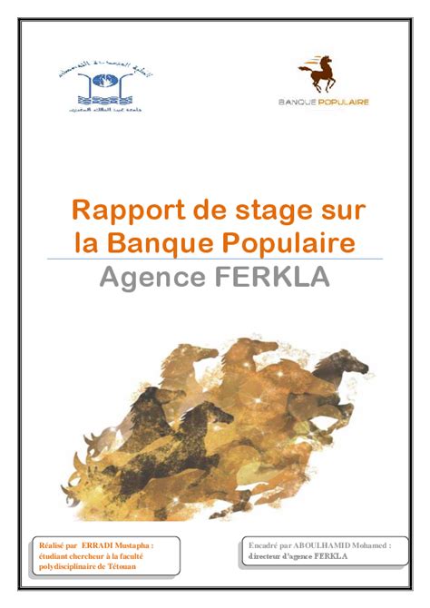 (PDF) Rapport de stage sur la Banque Populaire Agence FERKLA  Mustapha
