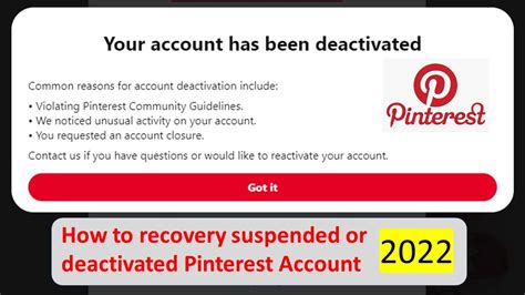 How To Recovery Pinterest Suspended Deactivate Account Pinterest