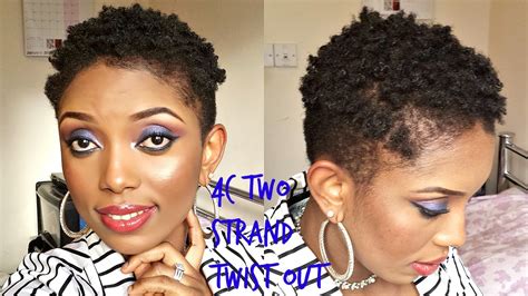 Natural Hair4c Two Strands Twist Out On A Very Short Hair Youtube