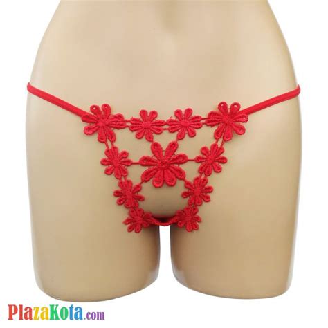 Gs229 Jual Celana Dalam G String Wanita Merah Bunga Bunga