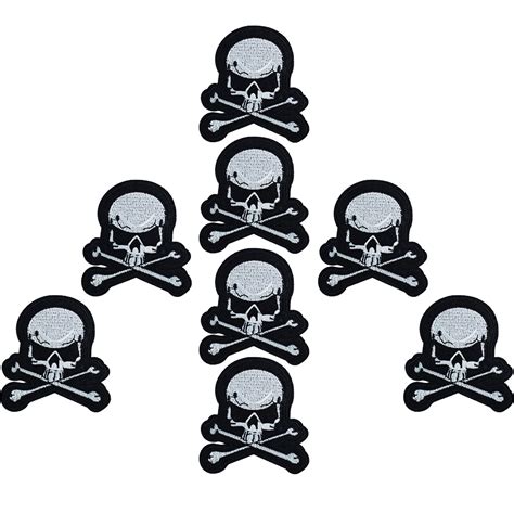 10pcs Skulls Badges Patches For Clothing Iron Embroidered Patch