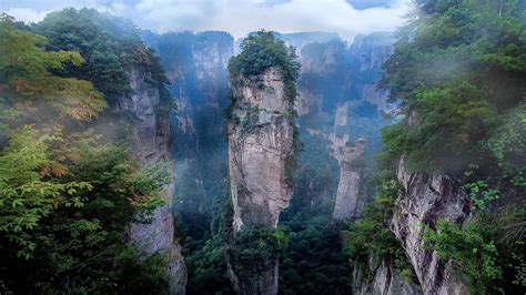 4566949 Forest Clouds Mountains Cliff China Nature