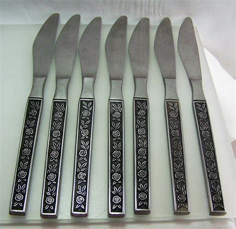 Vintage Interpur Japan Stainless Steel Flatware Mexicaly Rose 20