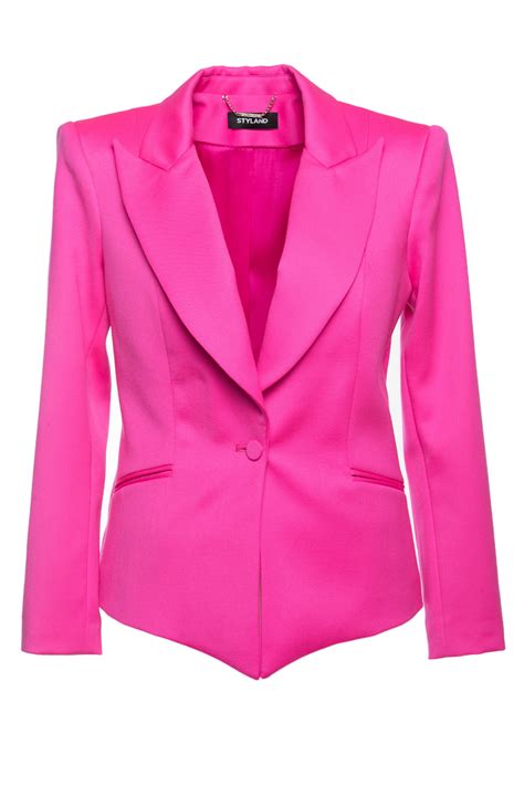 Hot Pink Blazer With Over Sized Shoulders Styland