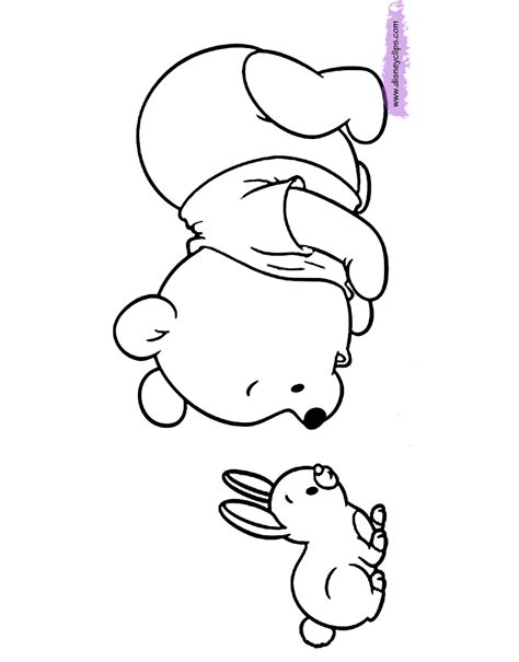 Winnie the pooh likes to have fun at hundred acre wood, print coloring pages of winnie the pooh jumping and playing with friends, tigger, roo, piglet, eeyore, ice skating, running. Baby Pooh Coloring Pages | Disneyclips.com
