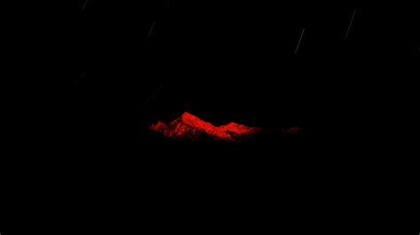 Red Mountain Starry Night Dark 5k Wallpaperhd Artist Wallpapers4k