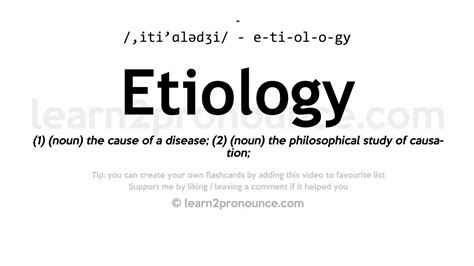 Pronunciation Of Etiology Definition Of Etiology Youtube