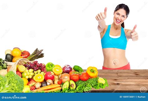 Happy Healthy Woman Stock Image Image Of Fruits Loss 100973001