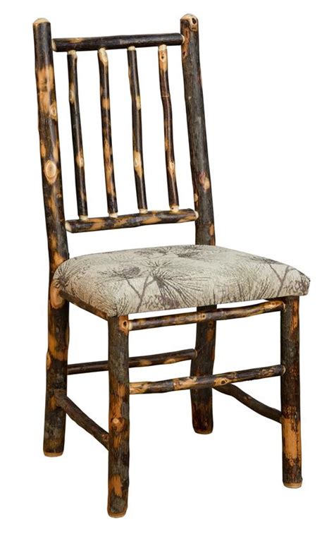 Amish Rustic Hickory Chair With Four Spindle Back