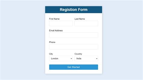 Responsive Registration Form In Html And Css Learn How To Make