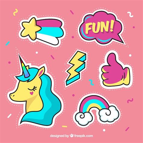 Free Vector Fun Variety Of Lovely Stickers