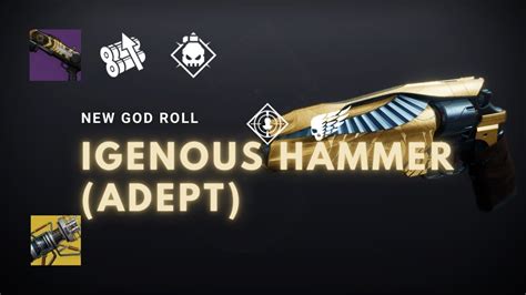 Destiny 2 New Igneous Hammer Adept God Roll Youtube