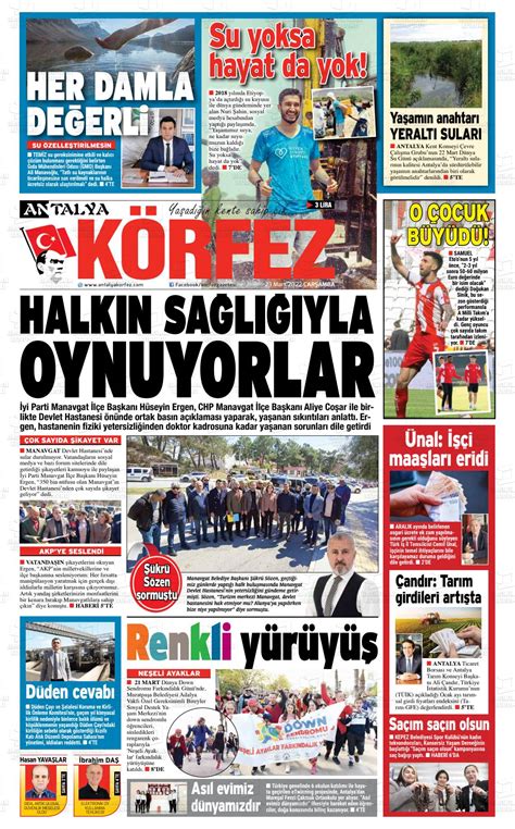 23 Mart 2022 tarihli Antalya Körfez Gazete Manşetleri