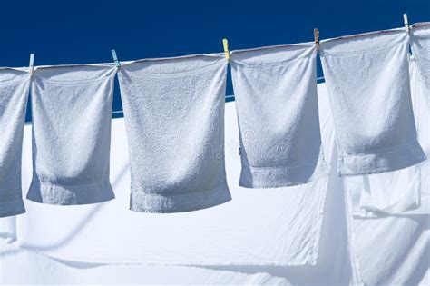 Laundry Hanging Stock Image Image Of Flush Light Sheets 23571327