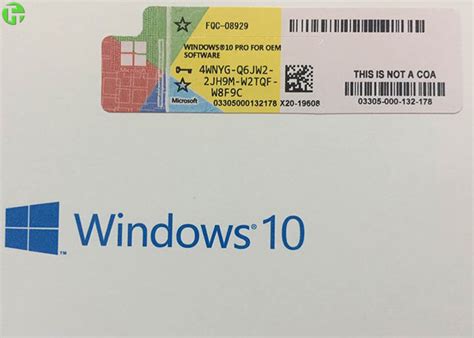Microsoft Operating System Windows 10 Pro 64 Bit Retail Box Coa