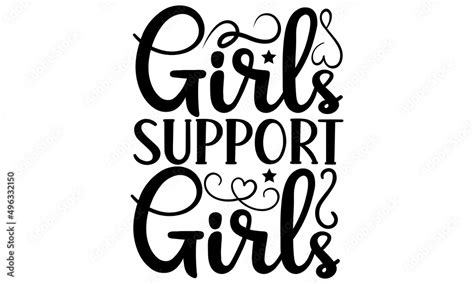 Grafika Wektorowa Stock Girls Support Girls Svg Strong Woman Svg