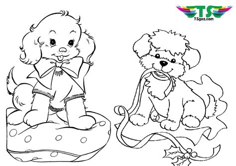 Puppy coloring pages for kids and parents. Cute dogs coloring page free download and printable. - TSgos.com
