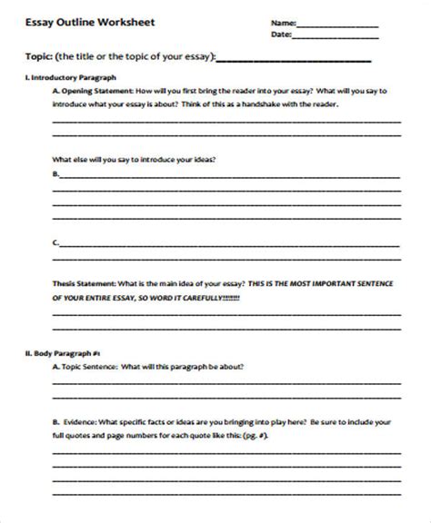 Free 9 Essay Outline Samples In Ms Word Pdf