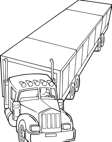 Tractor Trailer Coloring Page Sketch Coloring Page