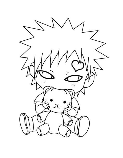 Gaara In Naruto Coloring Page Anime Coloring Pages