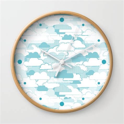 Clouds Wall Clock By Slugbunny Society6
