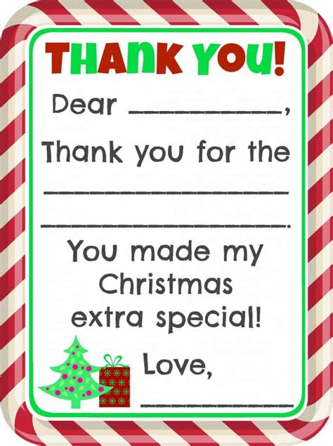 Free Printable Thank You Christmas Cards
