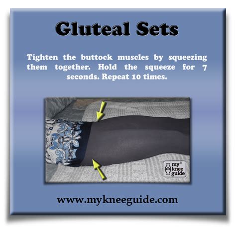Gluteal Sets Tighten The Buttock Muscles By Squeezing Them Together Hold The Squeeze For 7