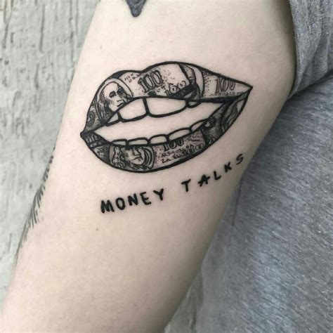 It can be shown in a variety of ways such as with a ticking clock or, like in the below image, with an hourglass. Money talks tattoo | Money tattoo, Money talks tattoo ...