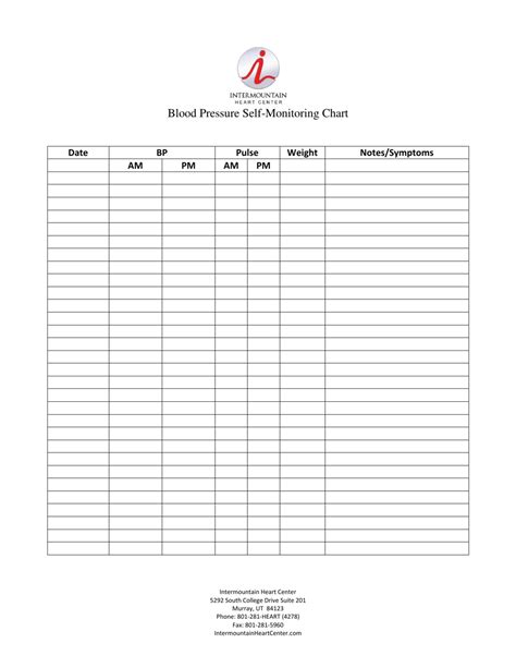 Printable Bp Monitoring Chart Forallklo