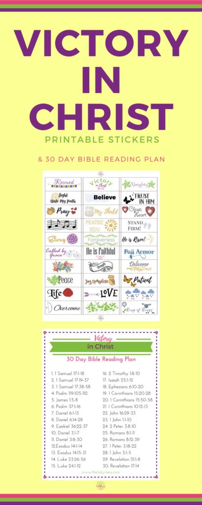 30 Day Victory In Christ Bible Reading Plan