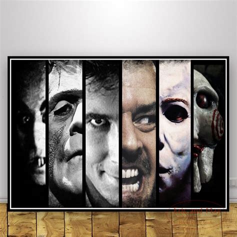 Jason Voorhees Freddy Krueger Classic Horror Movie Poster Prints Canvas Art Painting Wall