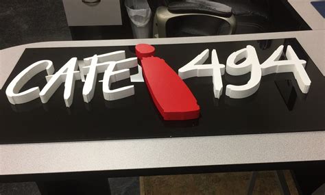 Custom Made Cafe Sign Includes Acrylic Backer And Dimensional Letters