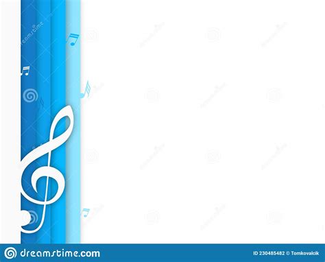 Music Background With Violin Key Blue Strips With Blank Space Stock