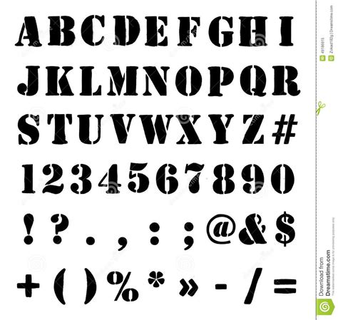 Military Stencil Font Stencil Alphabet With Numbers I