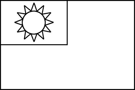 Republic Of China Flag Coloring Picture