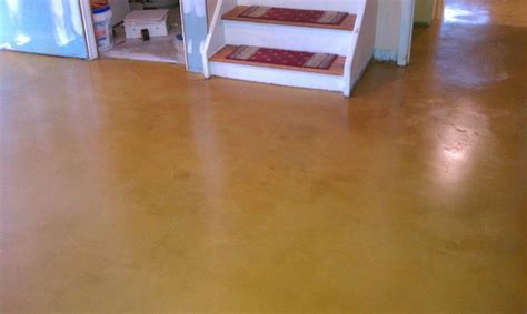 Basement Floor Diamond Grinded Honed Then Stain And Sealed With