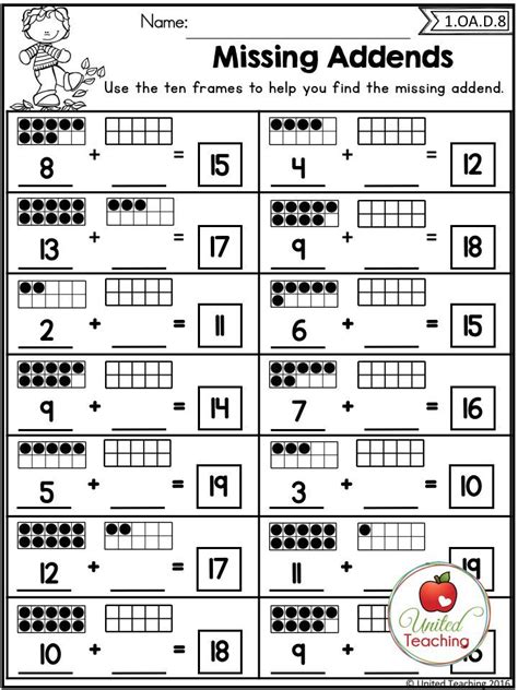 Free Printable Common Core Math Worksheets First Grade