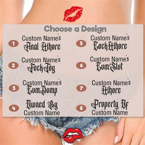 4x Personalised Adult Temporary Tattoos Tramp Stamps Owned Etsy