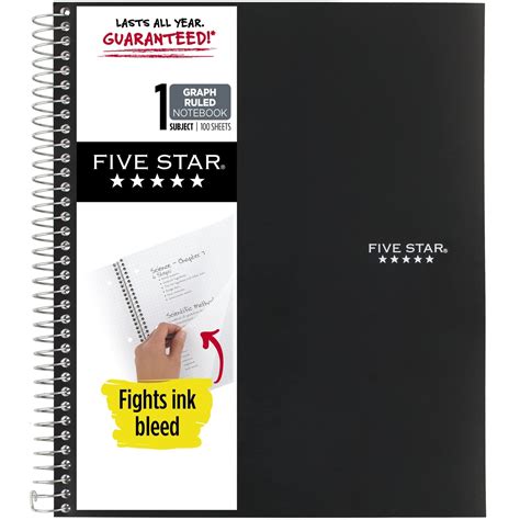 Buy Five Star Spiral 1 Subject Graph Ruled Paper 100 Sheets 11 X