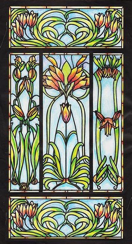 Art Nouveau Floral Art Stained Art Nouveau Floral Stained Glass Mosaic