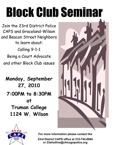 Uptown Update Block Club Meeting With Caps Officers Monday September 27