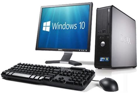 Dell Optiplex Computer Tower With Dell Lcd Black Silver
